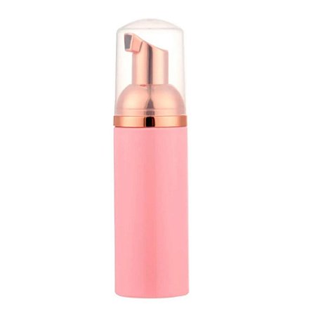 Frasco Plástico Pump Rosa Válvula Espumadora Dourada 50ml