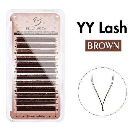 Cílios Marrom Bella Moça YY 0,07 D Mix 8-12mm - Volume Brasileiro