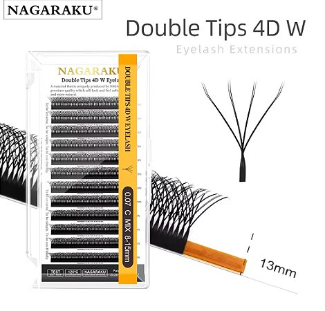 Cílios Nagaraku 4D Duplo W 0,07 D MIX 8-14mm