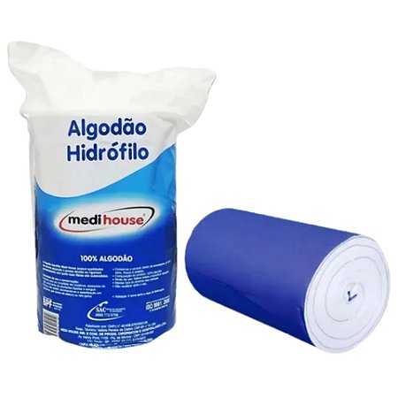 Algodão Hidrófilo Rolo 500gr Medi House
