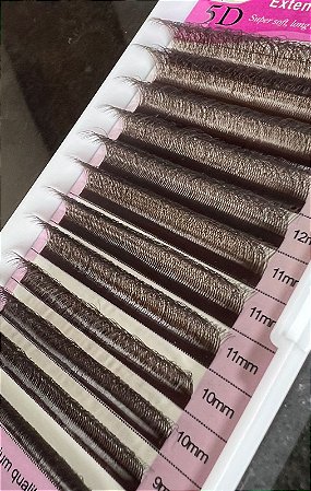 Cílios Marrom Helen Color 5D W 0,07 D Mix 8-14mm