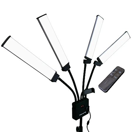 Luminária Ring Light Pro 4 em 1 80W 15V/6A Braços Articulados MLG-167