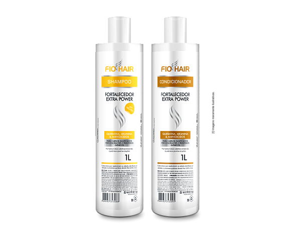 Kit Shampoo e Condicionador Fortalecedor Extra Power Fio Hair 1 Litro