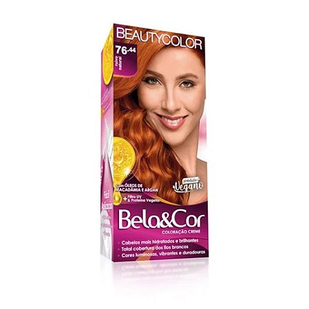 Coloração Kit Bela&Cor - 76.44 Ruivo Natural
