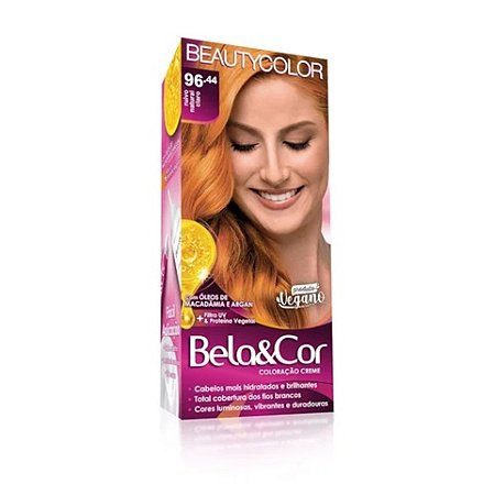 Coloração Kit Bela&Cor - 96.44 Ruivo Natural Claro