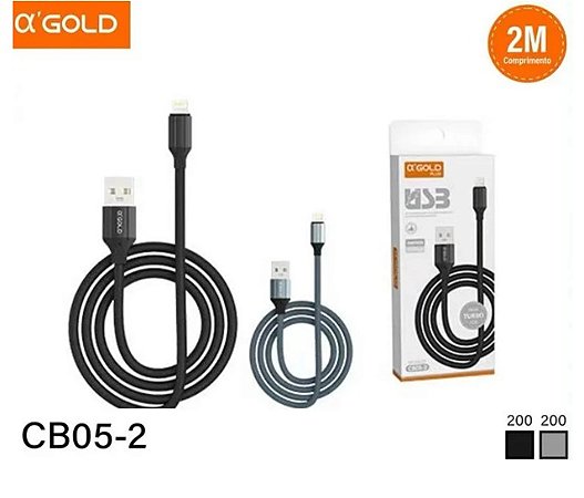 Cabo de Dados USB para Iphone 2M 5A A'Gold CB05-2
