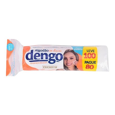 Disco de Algodão Ziplock Dengo 100 unidades