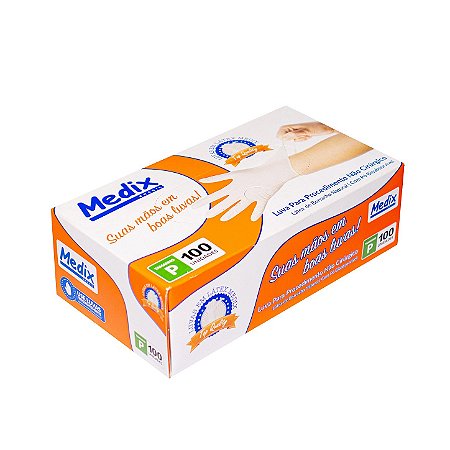 Luva Descartável Látex com Pó Medix Brasil