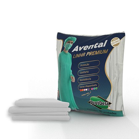 Avental Descartável TNT Branco 20g/m² Protdesc c/10 unid.