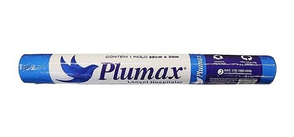 Lençol de Papel Hospitalar Extra Branco 60cm x 50mt Plumax