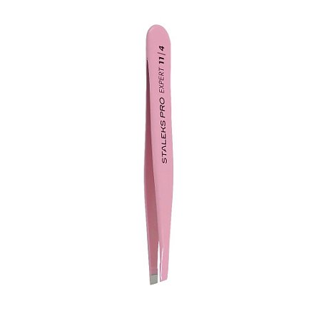 Pinça de Sobrancelha Staleks Expert Pro 11 Chanfrada Rosa TE-11-4