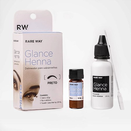 Henna para Sobrancelhas Glance Preto Rare Way
