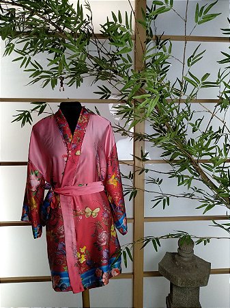 Kimono Robe Coleção Romântica Rosa