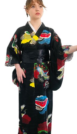 Kimono Longo Hanabi Preto