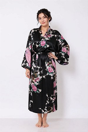 Robe Médio Preto Pavão