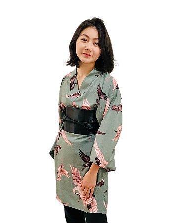 Kimono Curto Tsuru Verde