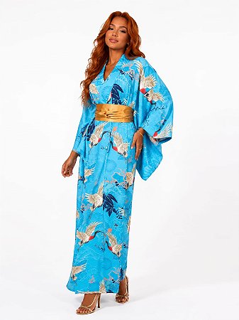 KIMONO LONGO AZUL CLARO TSURU
