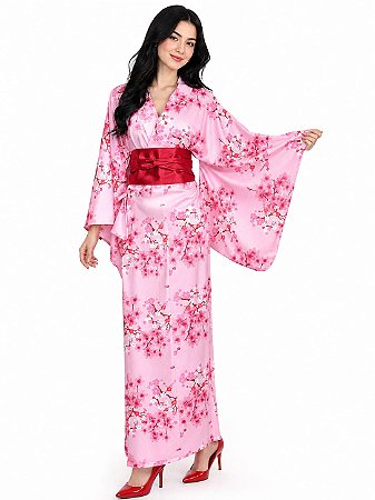 KIMONO LONGO ROSA SAKURA