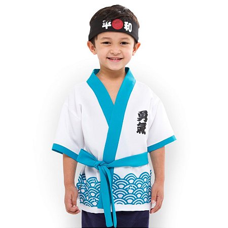 Happi Infantil Menino - Flor de Fogo Kimonos