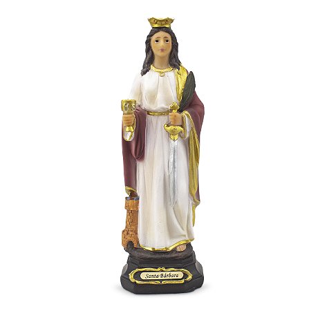 Imagem Santa Bárbara Importada Resina 20 cm