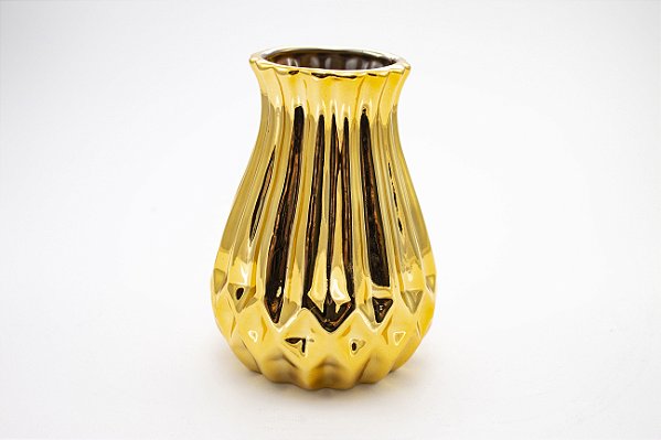 Vaso Decorativo TVSO-80 Dourado Porcelana 11,5 cm