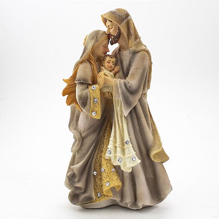 Imagem Sagrada Família Importada Resina 21 cm
