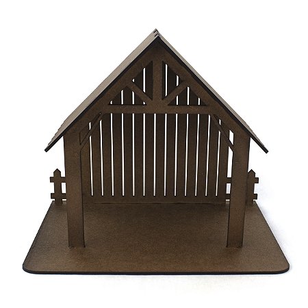 Casa Rústica Presépio MDF 20 cm