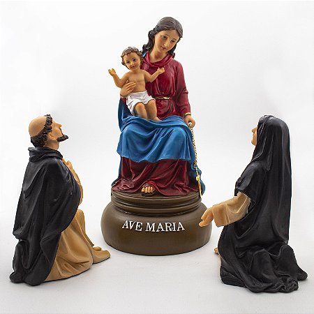 Imagem Nossa Senhora do Rosário da Pompéia Importada Resina 30 cm
