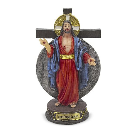 Imagem Santa Chagas Jesus Importado Resina 13 cm