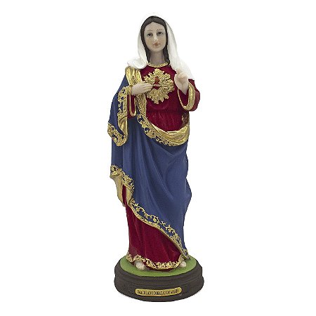 Imagem Imaculado Coração de Maria Resina 22 cm