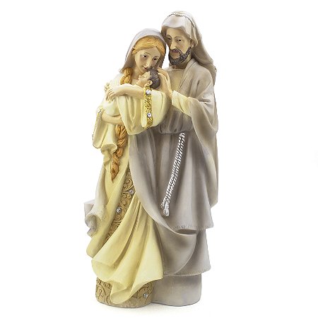Imagem Sagrada Familia Afetuosa Importada Resina 30 cm
