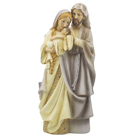 Imagem Sagrada Familia Afetuosa Importada Resina 40 cm