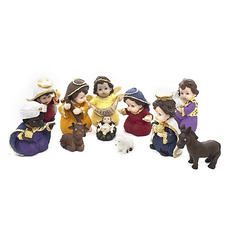 Presépio Infantil Resina 11 Peças 8 cm