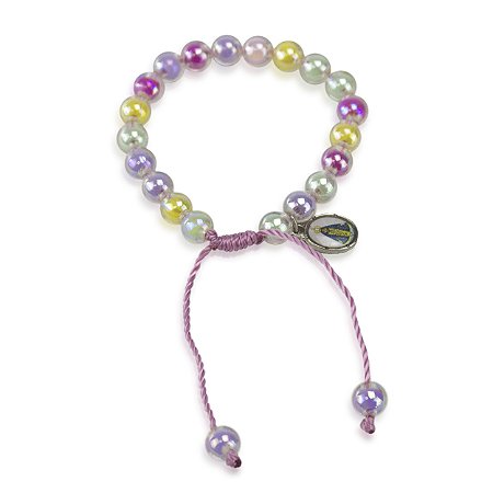 Pulseira Infantil Nossa Senhora Aparecida Acrilico 8 mm
