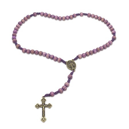 Terço Orquidea Nossa Senhora das Graças Madeira 8mm