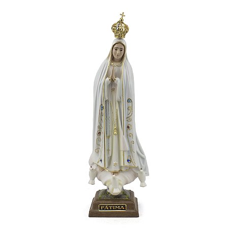 Imagem Nossa Senhora de Fatima de Portugal Importada Resina 25 cm