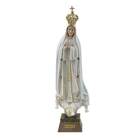 Imagem Nossa Senhora de Fatima de Portugal Importada Resina 28 cm