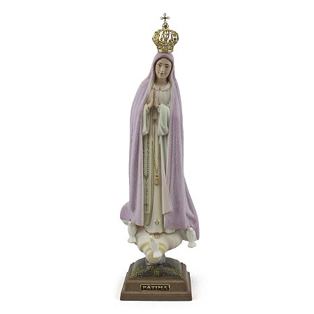 Imagem Nossa Senhora de Fatima de Portugual Higroscopica Importada Resina 39 cm