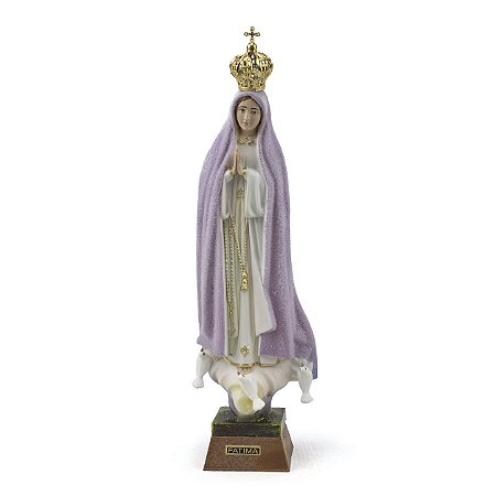 Imagem Nossa Senhora de Fatima de Portugal Higroscopica Importada Resina 25 cm