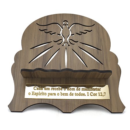 Porta Biblia Espirito Santo Importado MDF 30 x 32 cm