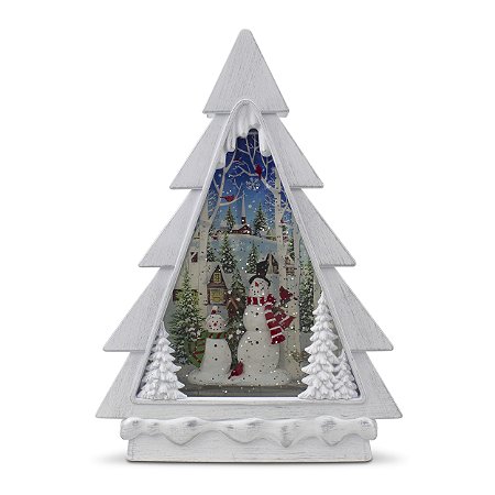 Lanterna de Mesa Arvore de Natal Musical Importada Resina 28cm