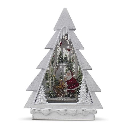 Lanterna de Mesa Papai Noel Musical Importada Resina 28cm