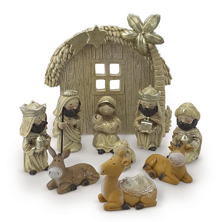 Presépio Infantil Importado Resina 10 Peças 8 cm