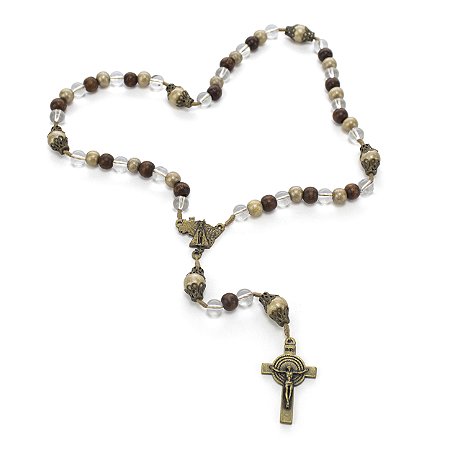 Terço Nossa Senhora Aparecida Madeira 8mm Canela