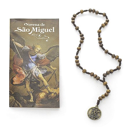 Terço Novena de São Miguel Arcanjo Madeira 6mm