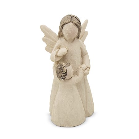 Imagem Anjo da Guarda com Menina Resina 6,5 cm