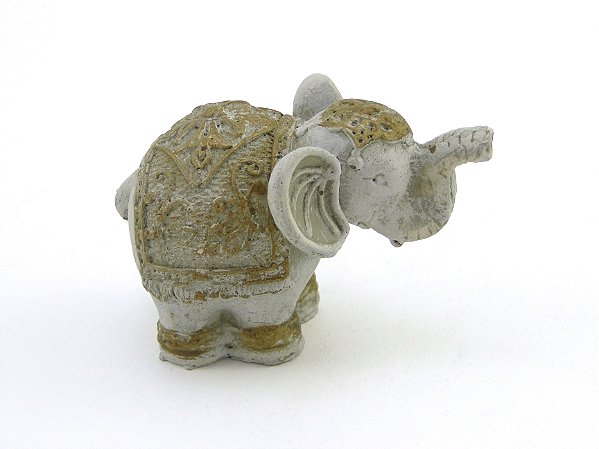Estátua Elefante Mini cor Taupe Resina 6 cm