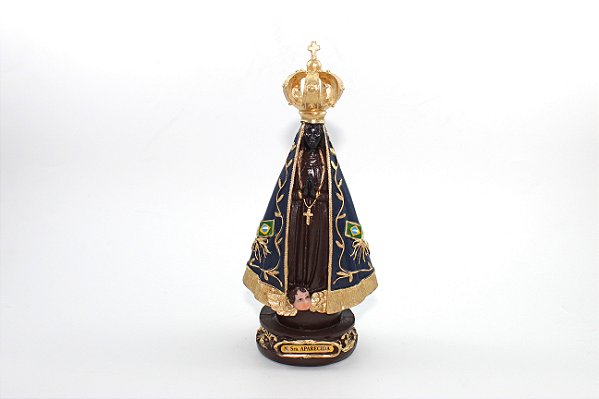 Imagem Nossa Senhora Aparecida Coroa Vazada Resina 22 cm