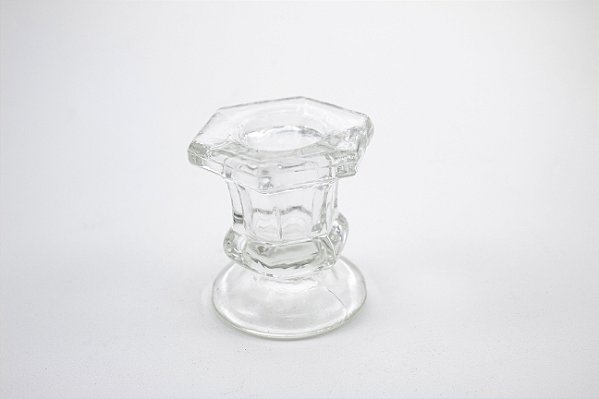 Castiçal Sextavado Vidro 6 cm