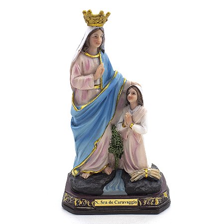 Imagem Nossa Senhora do Caravaggio Importada Resina 17 cm